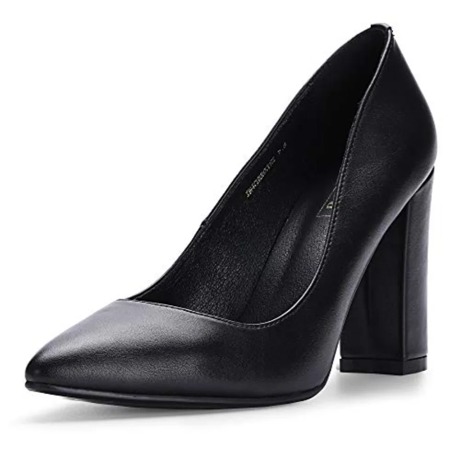 

Women's IN4 Chunky-HI Block High Heels Closed Pointed Toe Pumps Dress Office Shoes for Women