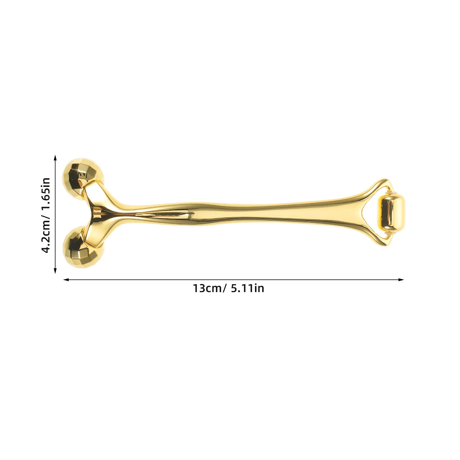 Rodillo Masajeador Facial de Metal de Doble Punta Dorado, Herramienta Manual para Esculpir Rostro y Cuello, Masajeador para Lifting Facial y Cuidado de la Piel