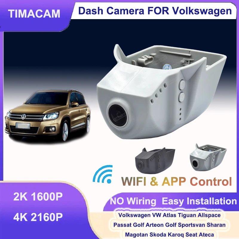 2K 4K 2160P Dashcam Car Dvr Camera for Volkswagen vw Atlas Tiguan Passat Allspace Golf Arteon Sharan Magotan for Skoda for Seat
