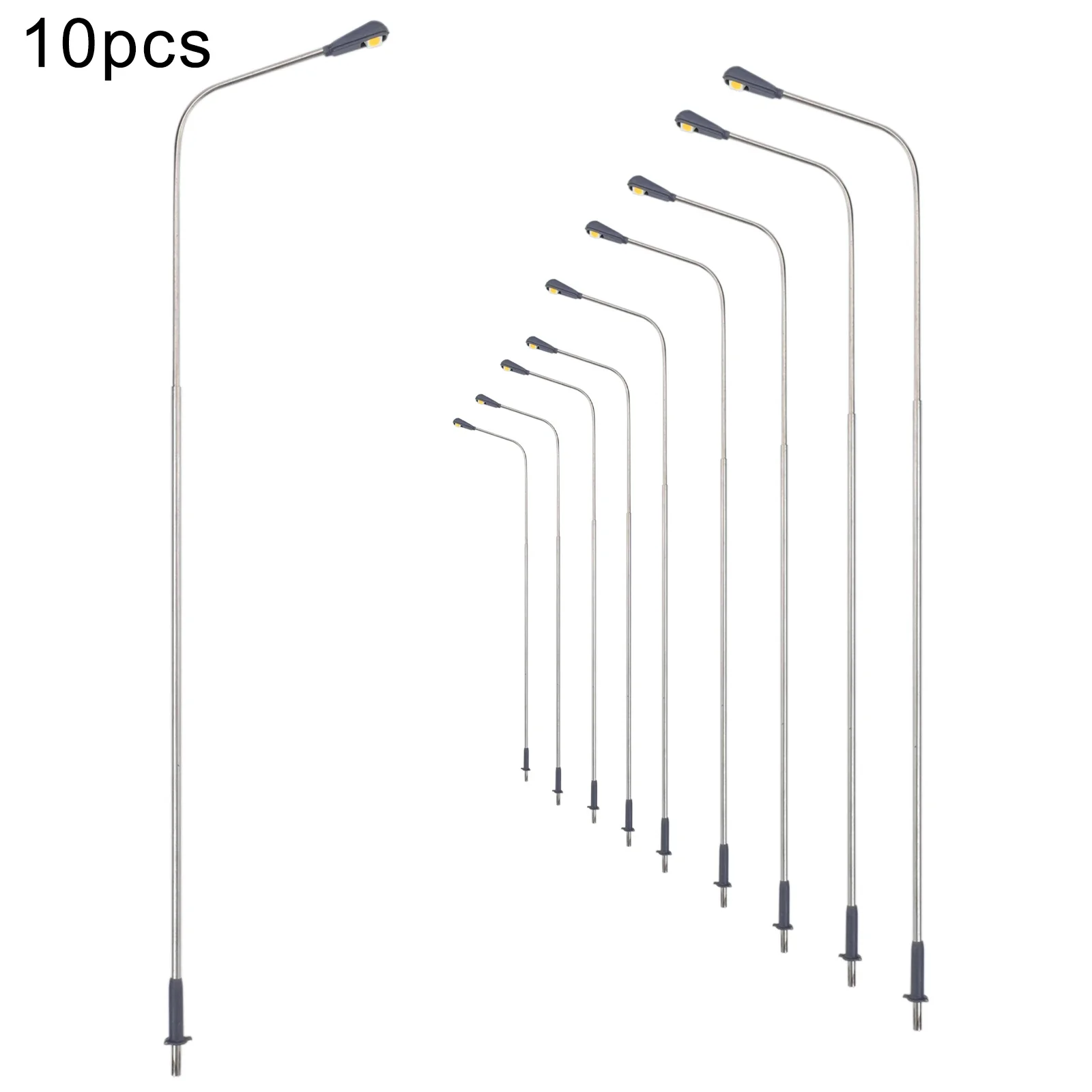 

10pcs Model Railway Warm White Lamp Post Street Light Single Head 1:50 For Rail & Building Layout Parts Accessories Garden Decor