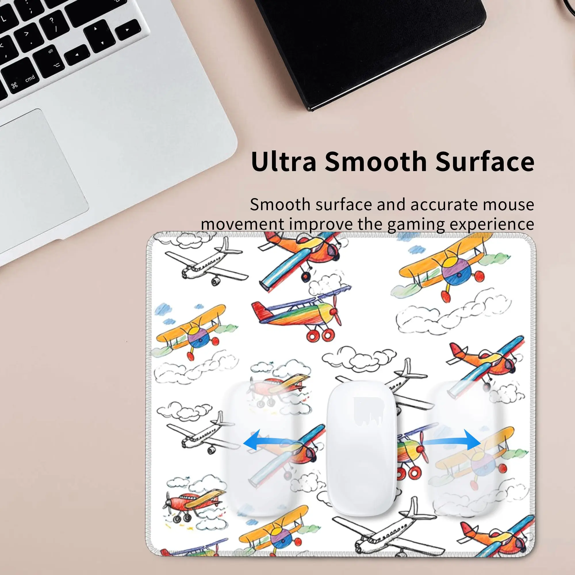 Nostalgic Airplanes Aviation Enthusiast  Mouse Pad Computer Keyboard Mouse Mat Gamer PC Laptop Desk Mat Accessories Table Mats