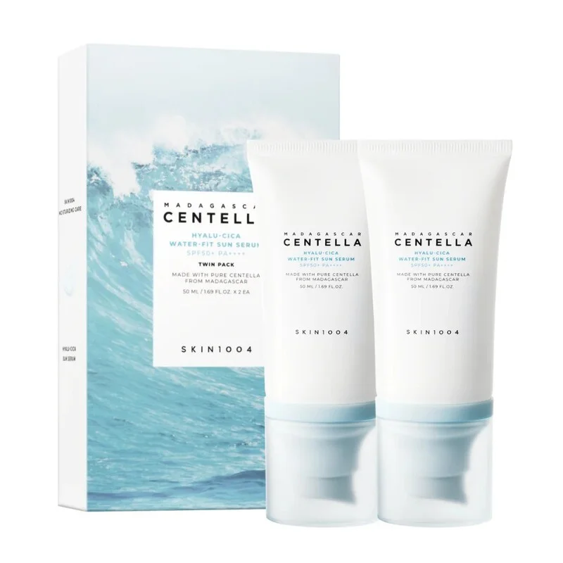 Skin 1004 - Madagascar Centella Hyalu-Cica Water-Fit Sun Serum, Paquete Doble (2 x 50 ml)