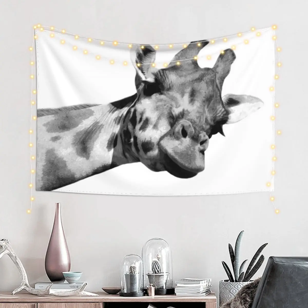 Black and White Giraffe Tapestry Decor For Bedroom Home Decorations Wall Hanging Decor Tapestry