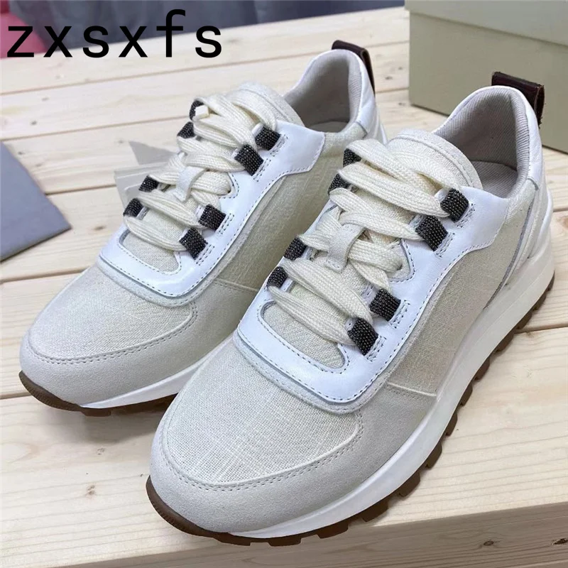 

2022 Spring Sneakers Women Shoes Suede Patchwork Walking Shoes Lady Platform Causal Trainers Flat Brand Shoes Zapatos Mujer