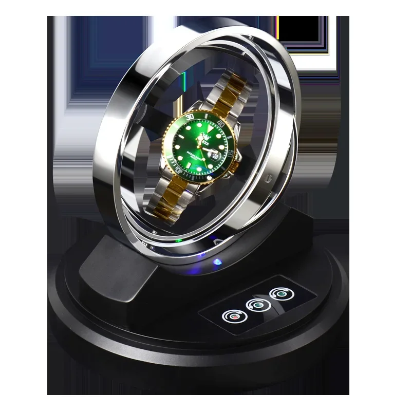 Metal Luxury Watch Winder Box Automatic Watch Winders Display Case Rotating Gyro Men\'s Mechanical Watches Designer Orbit Gift