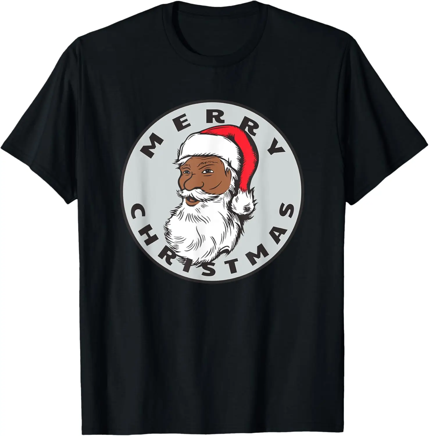 African American Merry Christmas Melanin Santa Claus T-Shirt