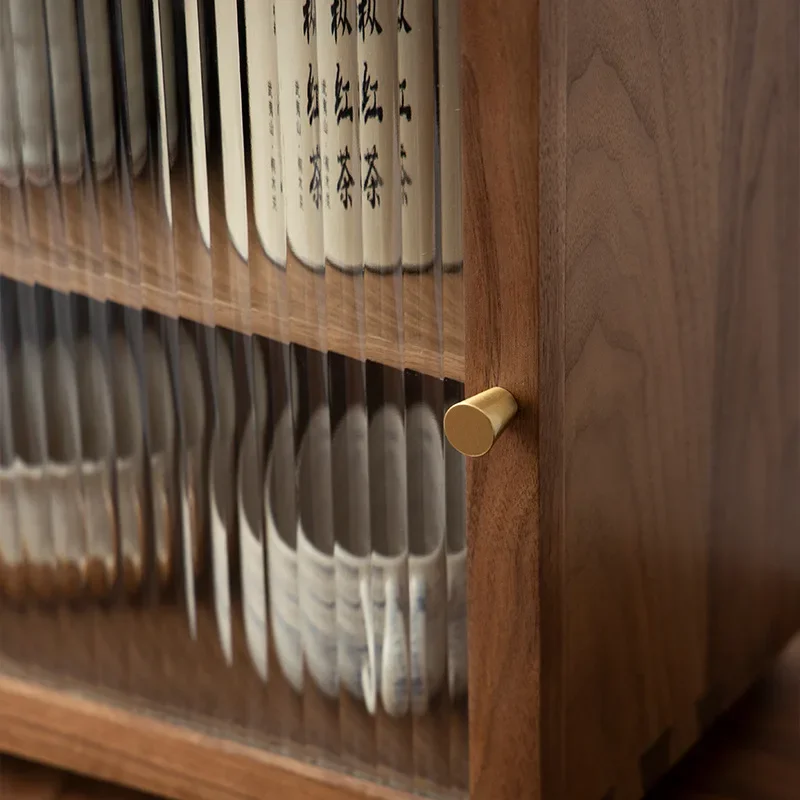 الجوز الأسود، كوب، منضدية، صندوق تخزين، كوب ماء، طقم شاي، مقاوم للغبار، رف. #4