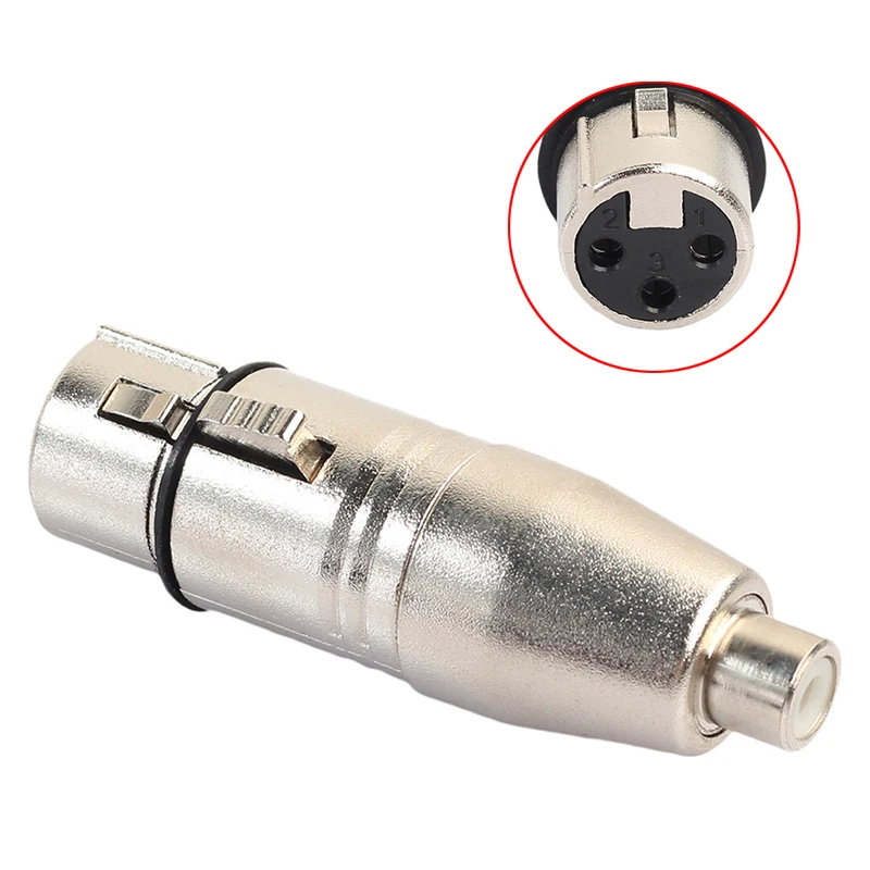 1PCS XLR Female To RCA Female Audio Adapter Connector For Microphone Speaker