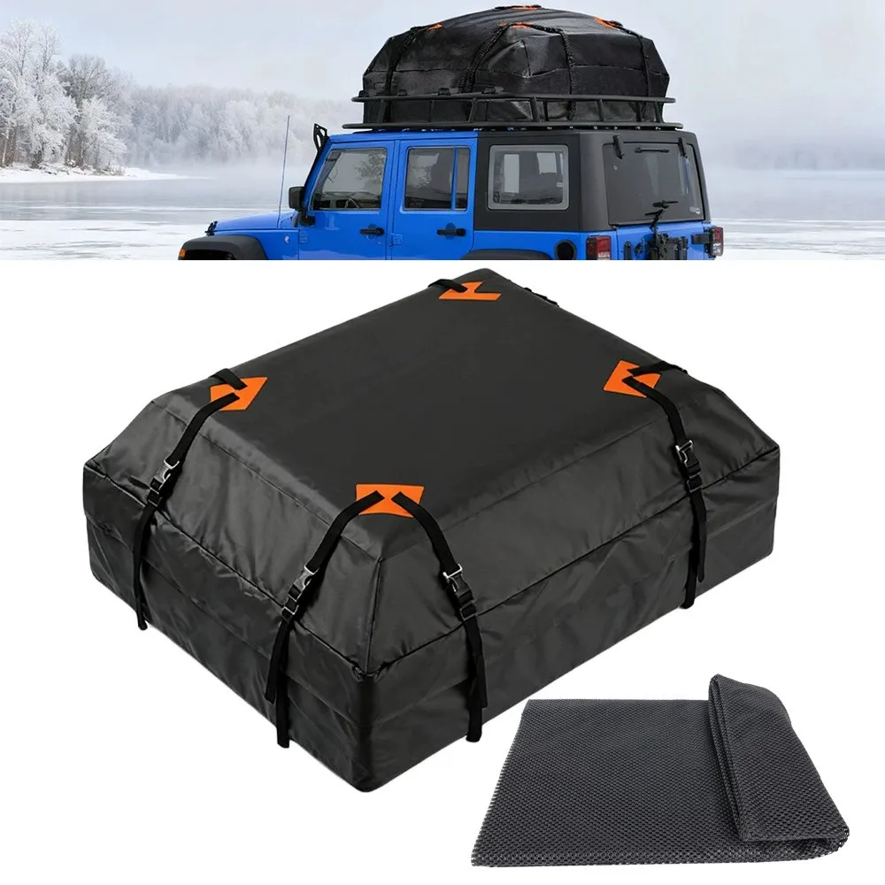Upgraded Heavy Duty Waterproof Rooftop Cargo Bag 420D Oxford Cloth  UV Protection Car Roof Storage for SUV Truck Camping Outdoor