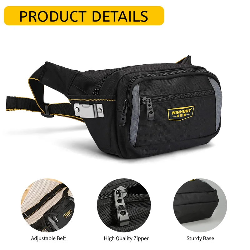 Heavy-Duty Electrician's Waist Bag - Durable Oxford Cloth, Multi-Pocket Tool Organizer for Home Maintenance