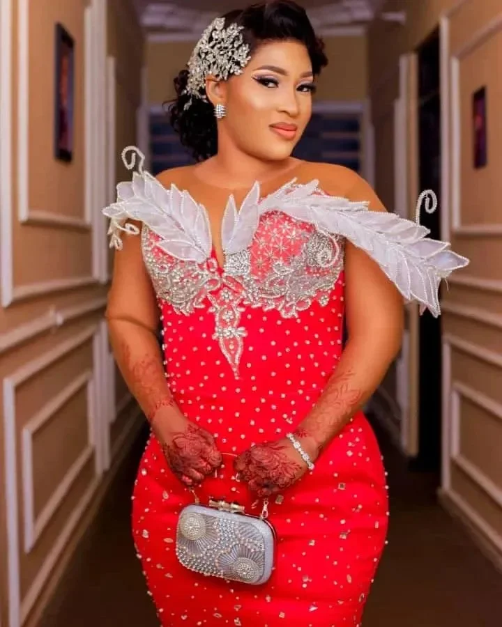 Red Mermaid Prom Dress Fulllace Beaded Dresses For Special Occasions Florals Rinestones Long Evening Formal Party Birthday Secon