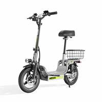 HEZZO T3 Electric Scooter 48V 500W 15Ah Powerful City Escooter Seat & Basket 20Mph 37Miles Long Range Foldable