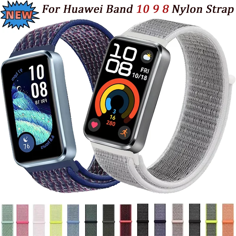 Спортивный нейлоновый ремешок Solo Loop для Huawei Band 10 9 8, дышащий браслет, сменный ремешок для браслета Huawei Band 8 9 10, ремень Correa