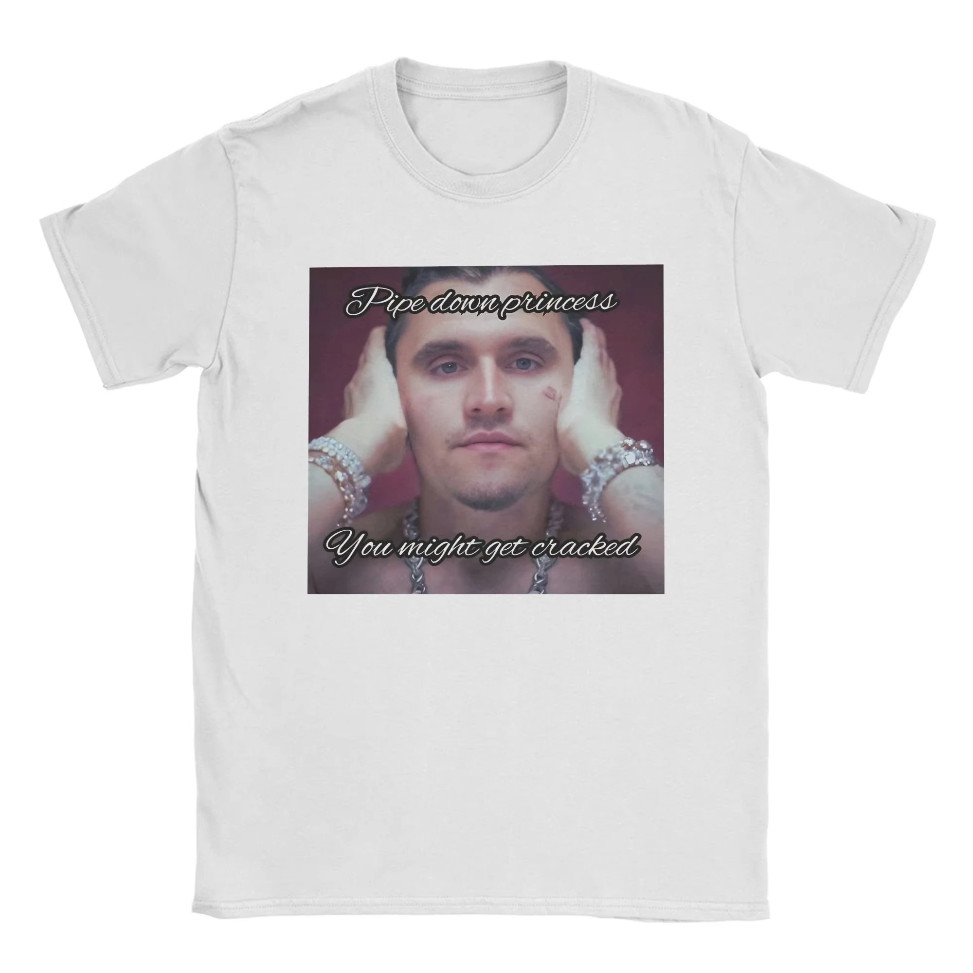 

Мужская футболка с принтом Чарли Кирка (мем с рэпером), хлопковая, забавная, с коротким рукавом, круглым вырезом, больших размеров