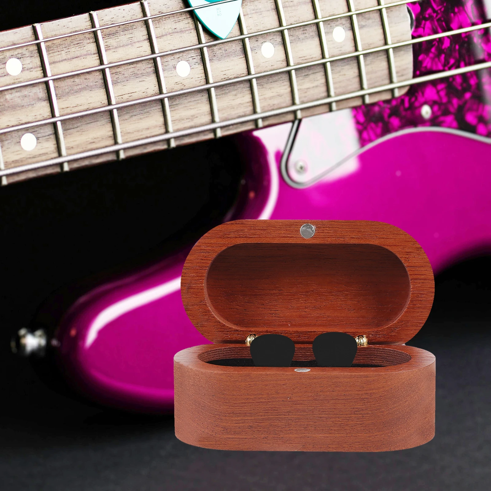 

Guitar Wooden Storage Case Organizer Holder Container for Picks Accessories Musical Instruments Guitar Parts