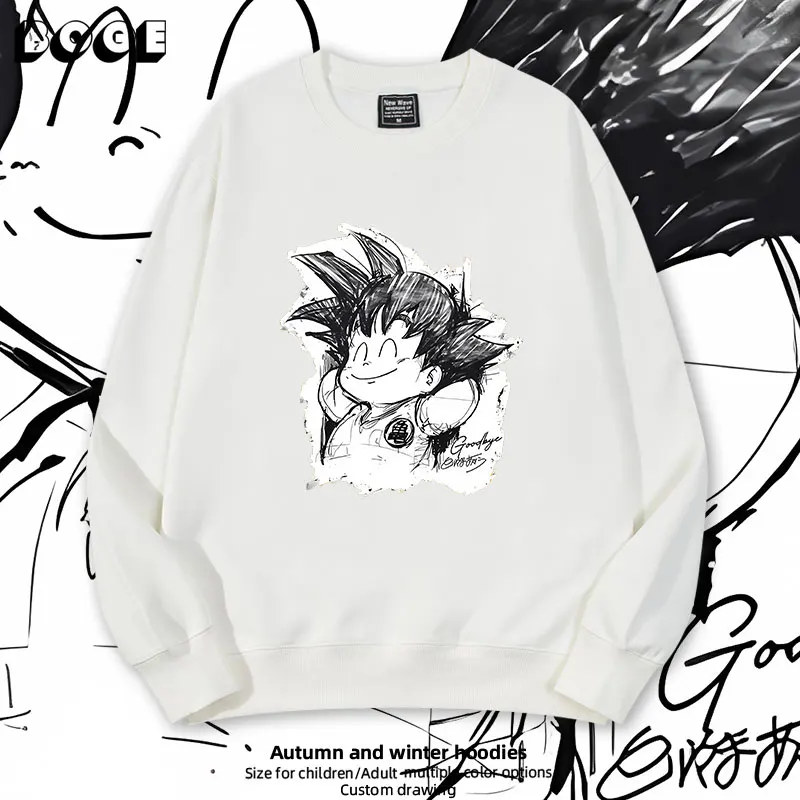 

Толстовка с капюшоном Goku Cartoon Fce, круглый вырез, теплая, удобная, из трикотажной ткани, с принтом, в аниме-стиле, для зимы