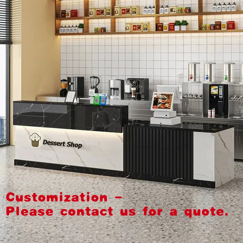 custom.Customizable Commercial Small Reception Desk Shopping Mall Shelf Retail Store showcase Cashier Counter Cake Milk Tea Shop