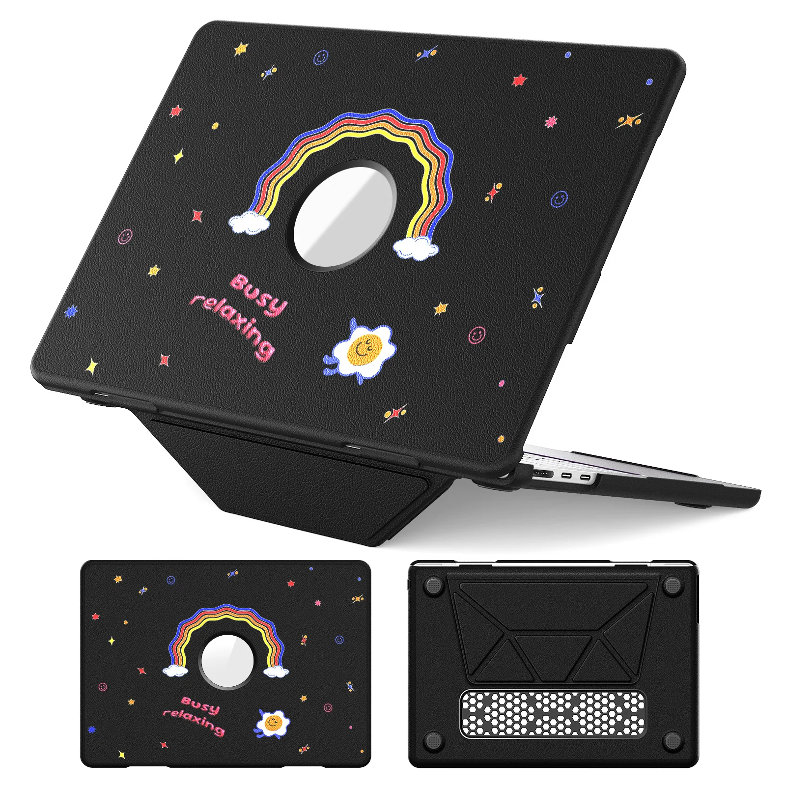 

Универсальный чехол для ноутбука со складной подставкой для Mac Book Air 13,6 2025 2024 2022 M4 A3240 M3 A3113 M2 A2681, чехол для ноутбука с УФ-печатью