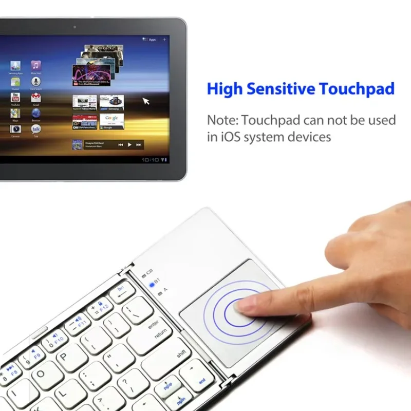 Pocket‑Size Foldable Flexible Bluetooth Keyboard Mouse Combo Mini Wireless Portable Keypad for TV Tablet Laptop