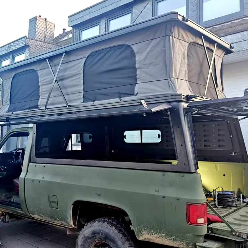 Customized Lightweight Pop-up Truck Camper 4x4 Waterproof Camper Van for Outdoor Camping