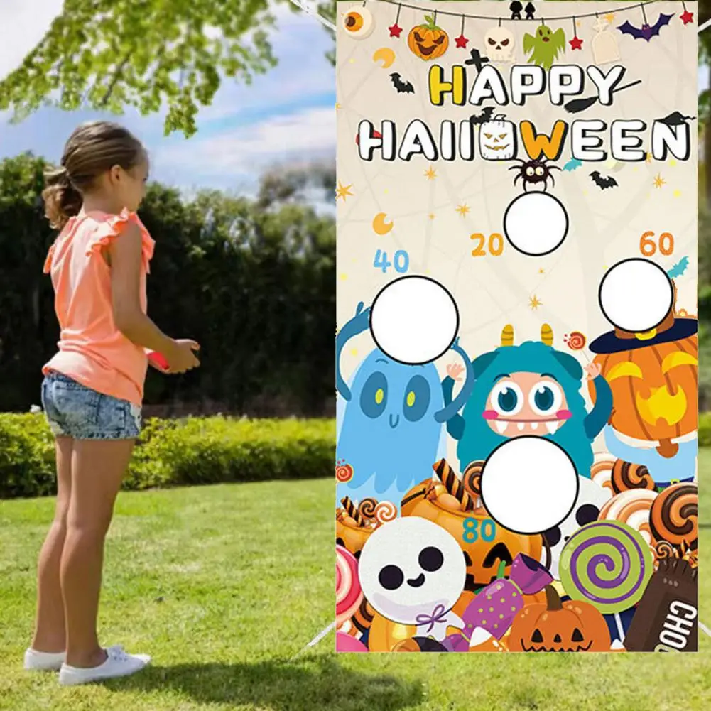 Halloween Toss Game Throwing Games Hanging Carnival Throwing Game for Halloween Party Outdoor Decoration with Bean for Adults