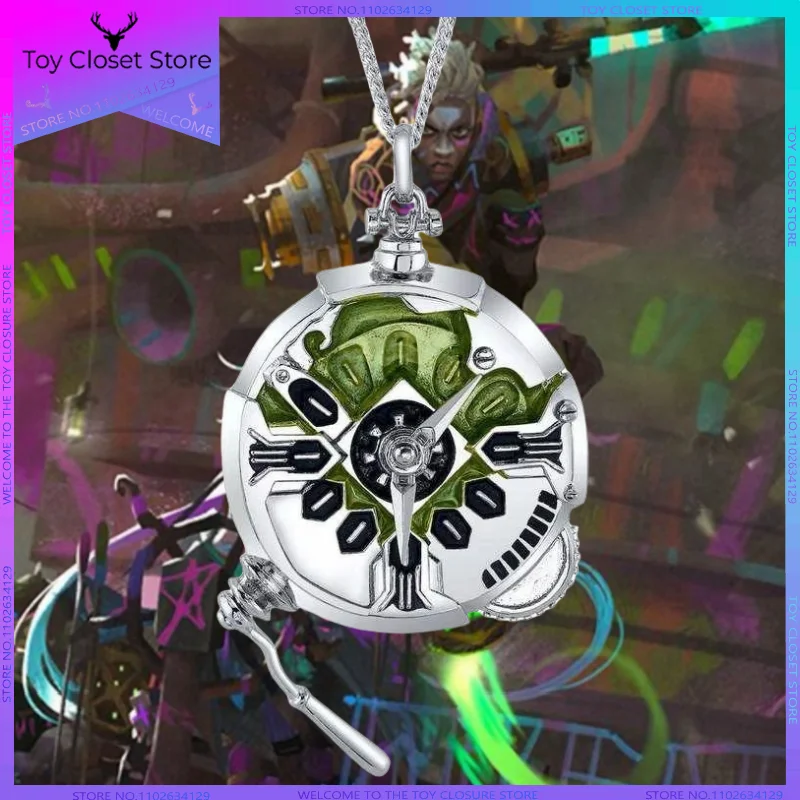 Rocklove X Lol League Of Legends Arcane Season 2 Same Style Ekko Stopwatch Pendant Necklace Decor Accessory Lovers Fans Gifts