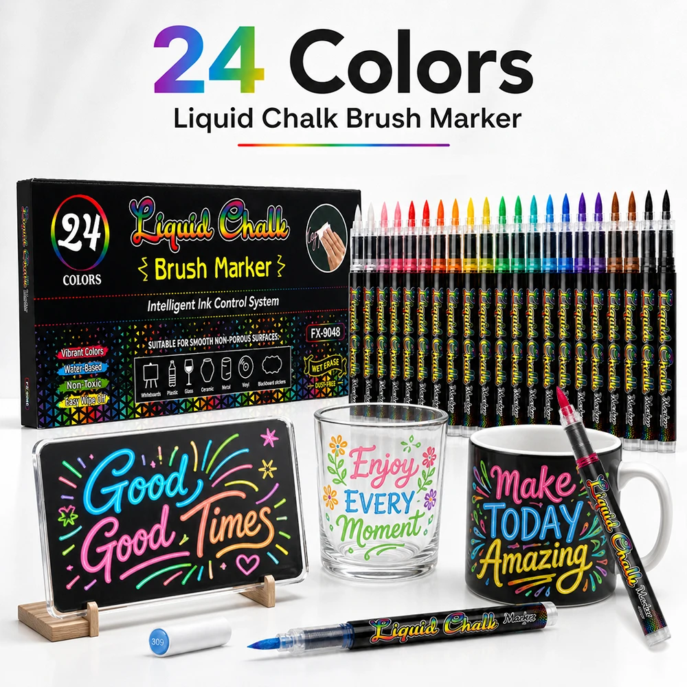 8/12/24 Farben Flüssigkreidemarker-Set für Kunst, Malerei, Dekoration, Markierung, DIY-Basteln, Graffiti, Whiteboard-Stift, Schul- und Bürobedarf