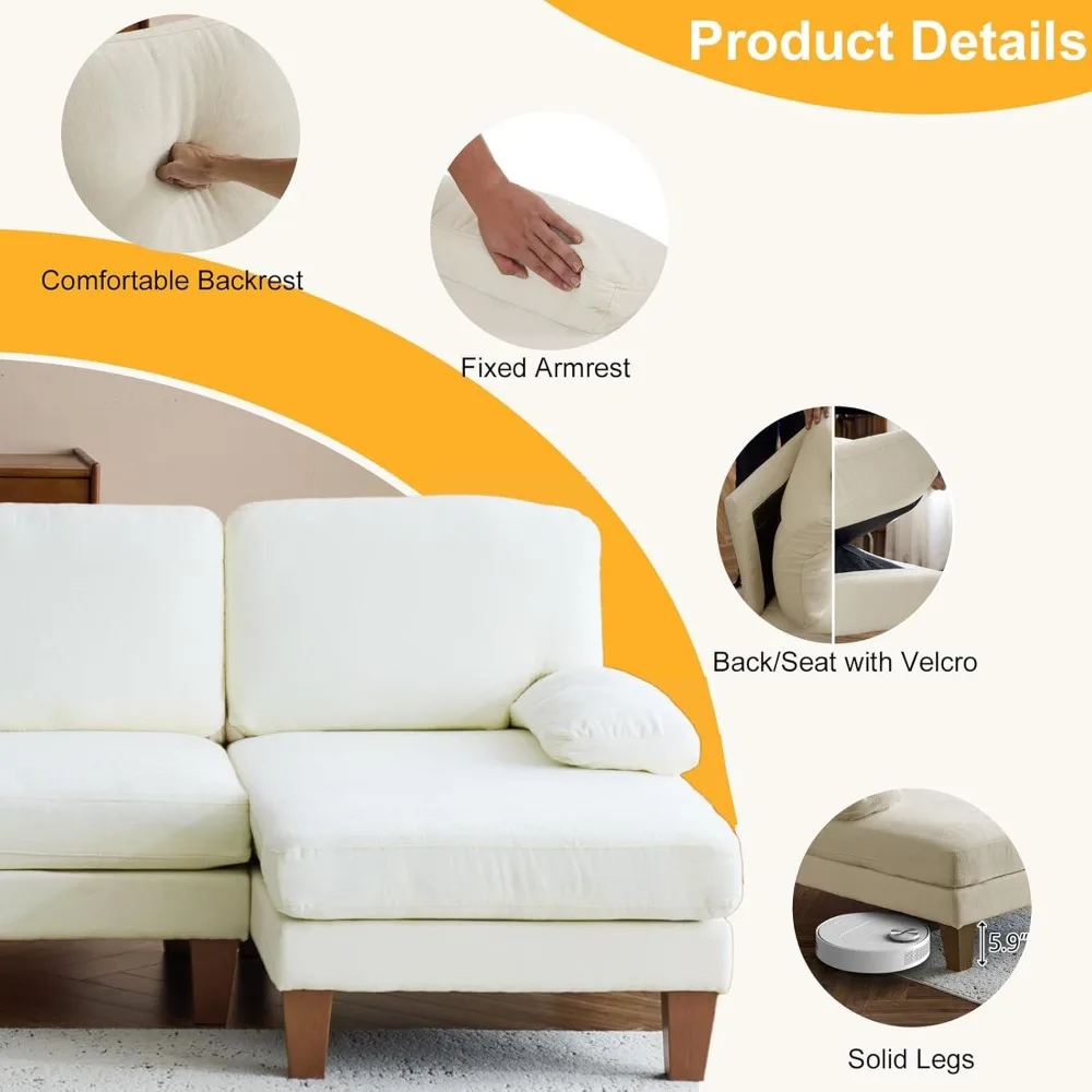 أريكة مقطعية على شكل حرف U 111 أريكة حديثة ذات 4 مقاعد مع كراسي من قماش الشنيل أريكة قابلة للتحطيم مع وو #4