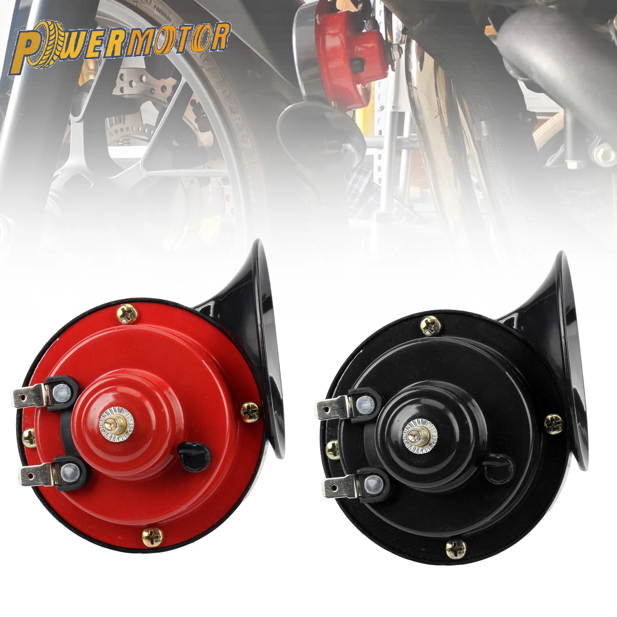 12V 24V Universal Trumpet Horn Loud Motorcycle Horn for Harley Yamaha Honda Kawasaki KTM Suzuki BMW ATV Car Tweeter Wholesale