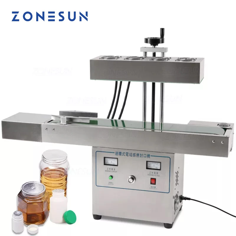 

Zonesun Vertical Sealing Machine Electromagnetic Continuous Induction Aluminum Foil Sealing Machine Indution Sealer ZS-FK2100