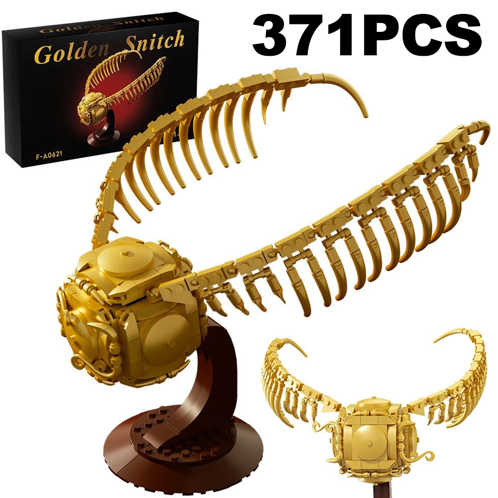 371PCS MOC Hogwarts Magic School Quidditch Match Golden Snitch Building Blocks Magic Fly Ball Model Toy For Kid Adult Gift