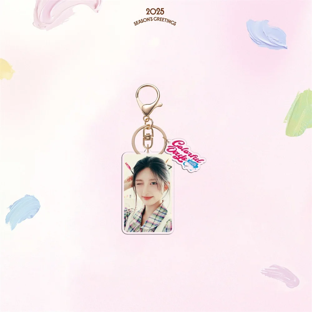 KPOP 2025 Seasons Greeting Acrylic Keychain 2Pcs/Set Acrylic Keyring Pendant Wonyoung REI LIZ Yujin Leeseo Gaeul Bag Accessories