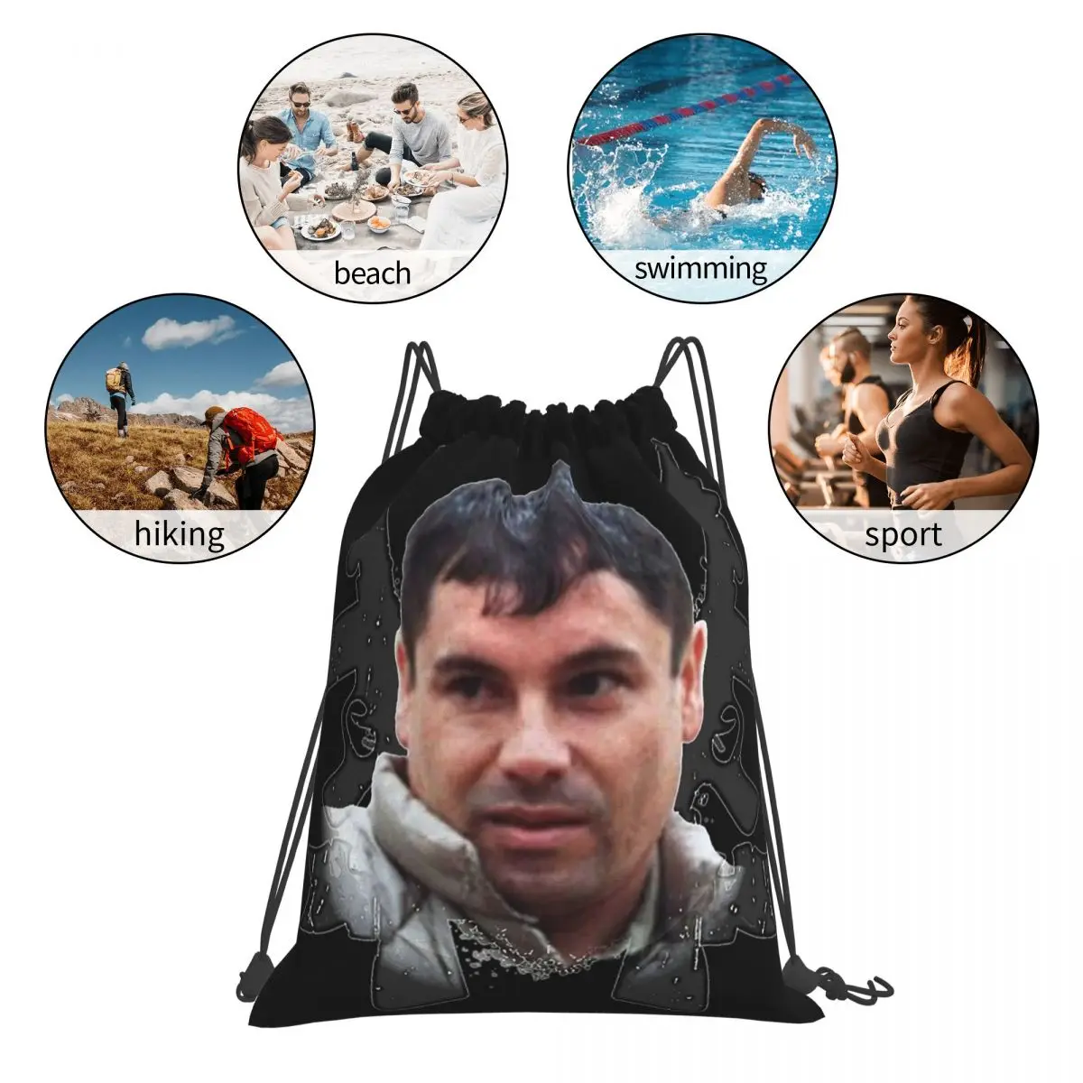 Sacs à dos El Chapo Guns pour hommes et femmes, sacs à cordes de proximité portables, sac de rangement de poche Bundle, sacs à livres pour l'école, mode