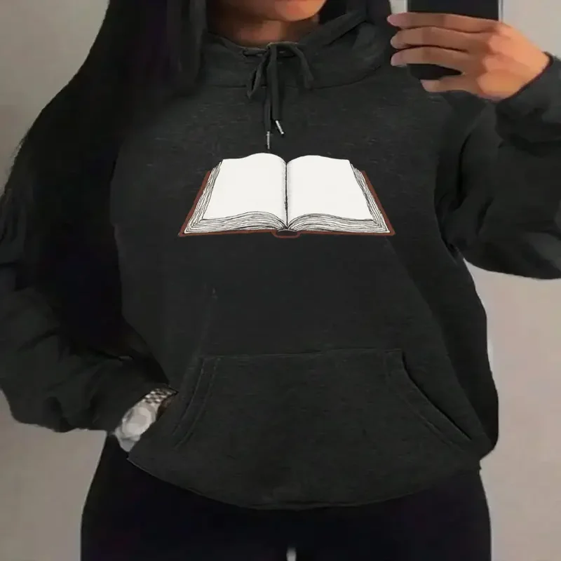 

Женская мягкая толстовка с рисунком, пуловер, толстовка с откидным верхом, свободный крой, повседневная одежда в стиле аниме, повседневная одежда, осенне-зимняя уличная одежда