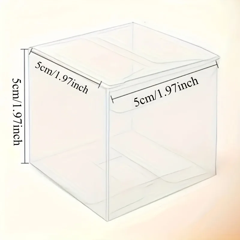 50/100pcs Transparent Plastic Gift Boxes Clear PVC Folding Box for Wedding Parties Bulk Gift Candy Chocolate Packaging Box Decor
