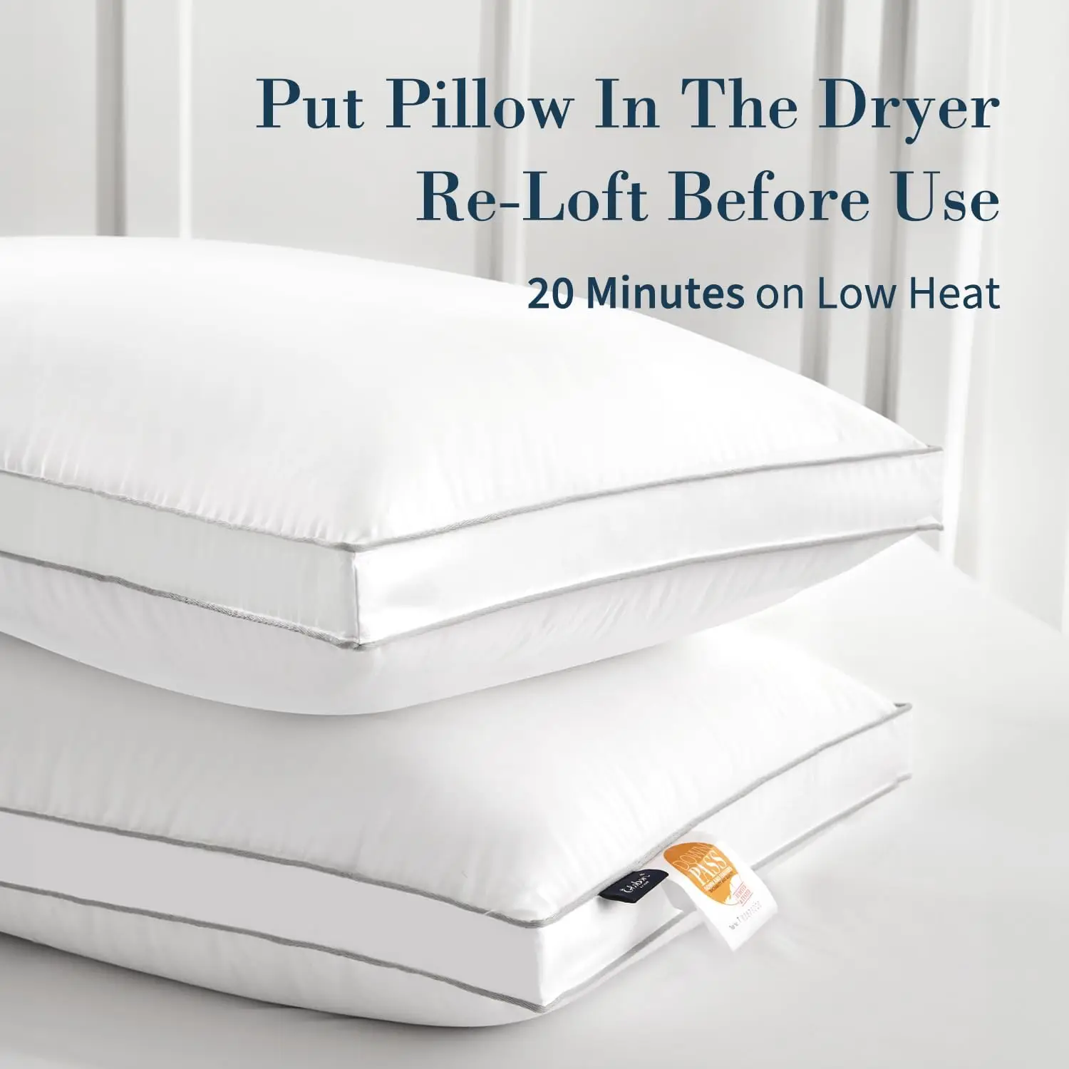 Luxury Feather Down Pillow King Size Pack of 1 | Medium Firm Gusseted Bed Pillows for Sleeping, Hotel Collection Fluffy - view 2