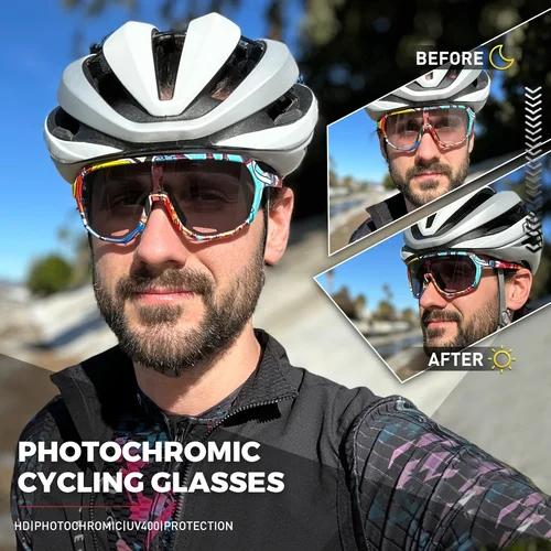 Imagen 2 del producto Kapvoe gafas de sol fotocromáticas de Color para ciclismo, gafas de lujo para mujer para hombre, gafas para conducir, pescar, moda de viaje, Golf, gafas para bicicleta para mujer