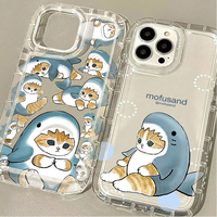 Cute Cartoon Mofusand Cat Clear Phone Case For iPhone 16 15 14 13 12 11 Pro Max XS X XR 8 7 Plus SE 2020 Soft Silicone Back Capa