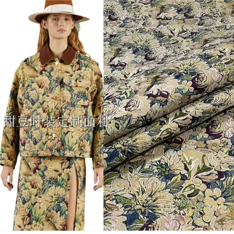 

Окрашенная в пряжу жаккардовая парчовая ткань, элегантное платье с мультяшным кроликом, ветровка, куртка, модный материал для шитья своими руками на метр