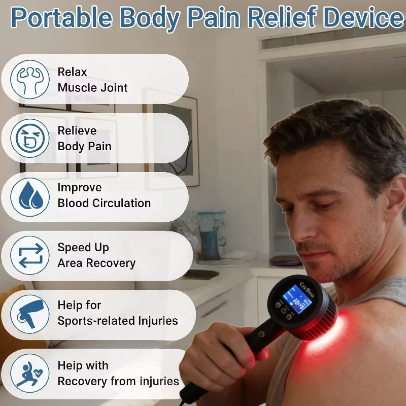 1295mW 650nm 808nm Portable LLLT Laser Machine Physiotherapy for Humans Animals Dogs Cats Pain Relief Care