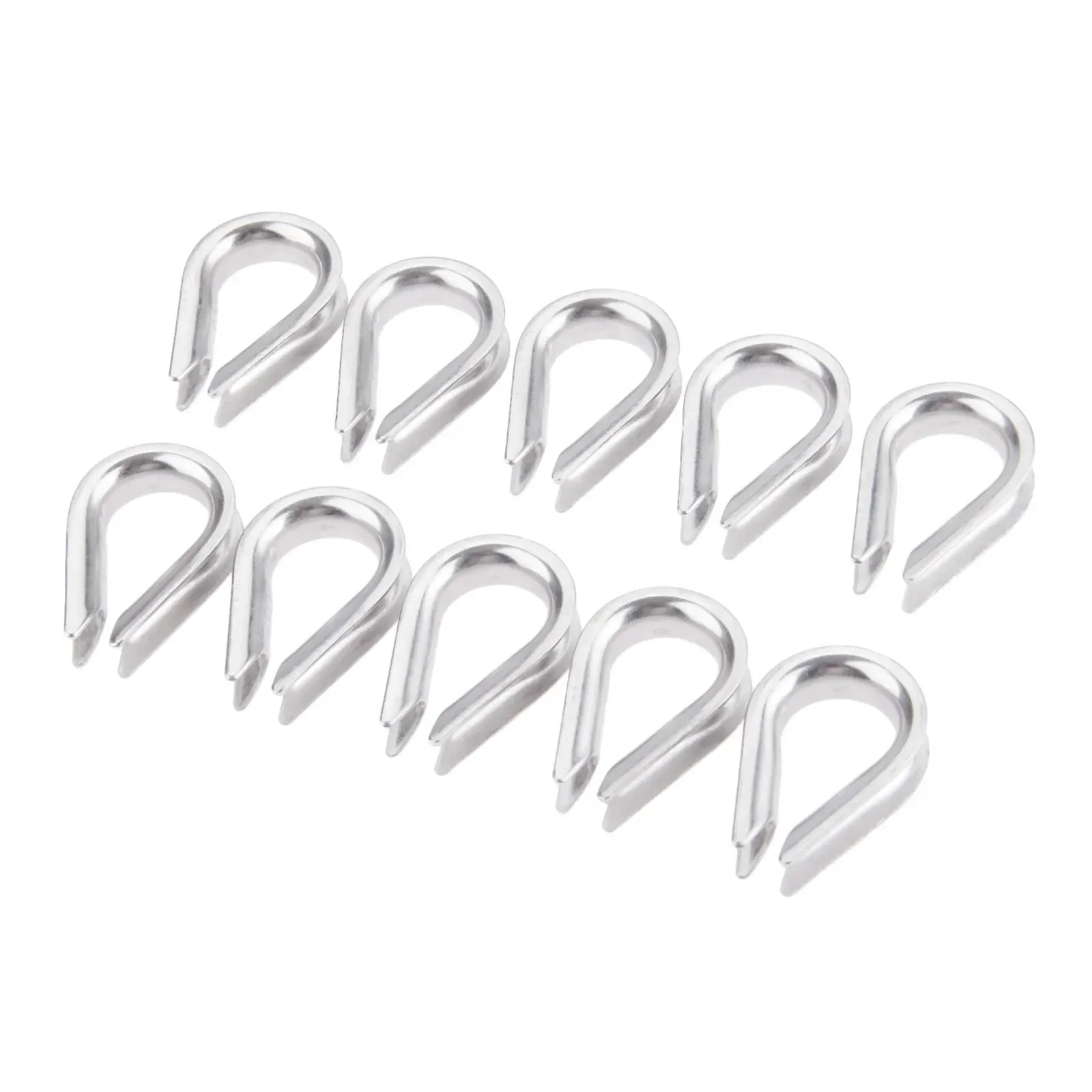 10 Pcs Boat 6mm 1/4 Inch Wire Rope Cable Thimble Sleeves Stainless Steel M6 Wire Rope Thimbles Wirerope Clamps Crimping Marine