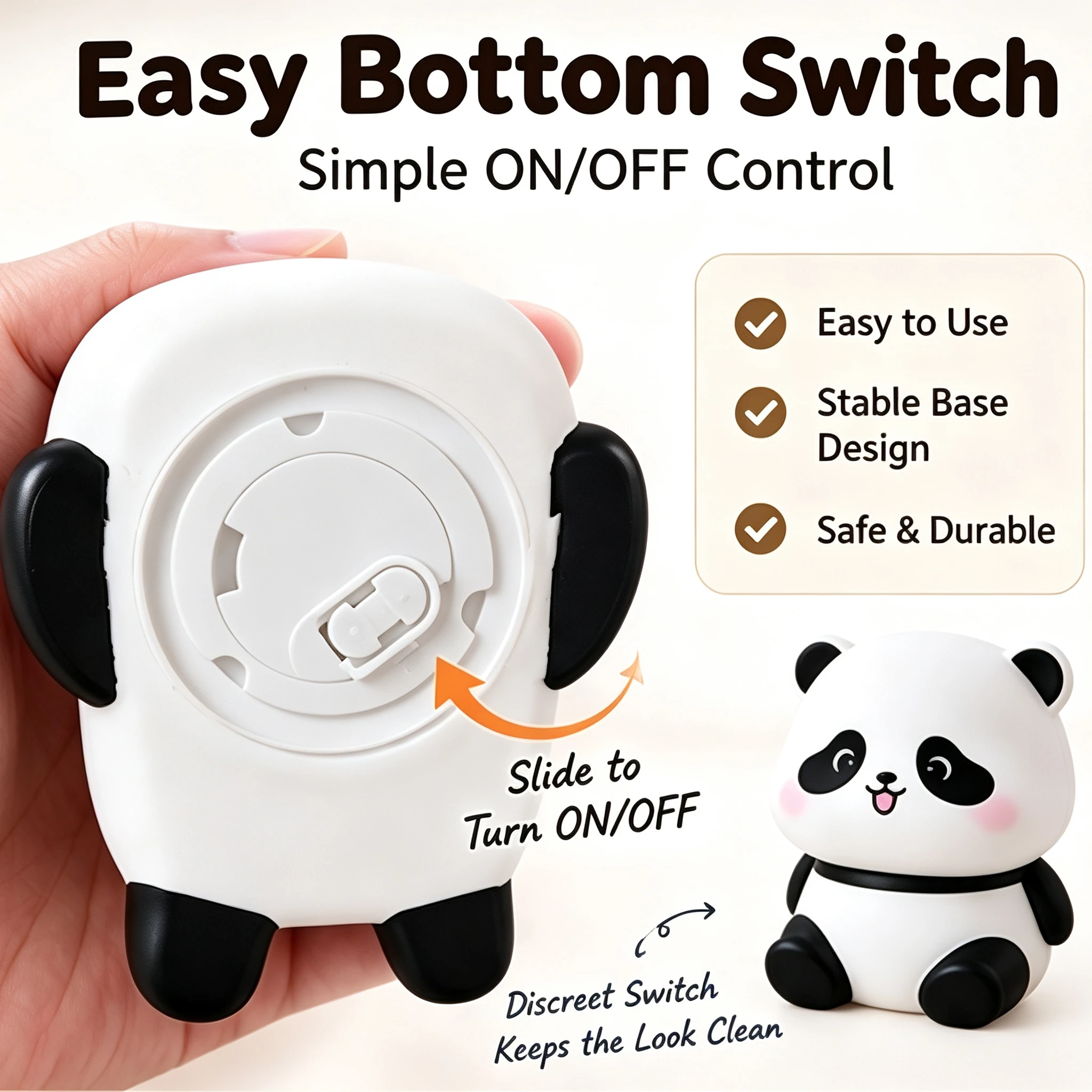 Creative Panda LED Night Lamp 2 Optional Styles Soft Warm Glow Bedroom Desk Decoration Portable Animal Night Light Party Gift
