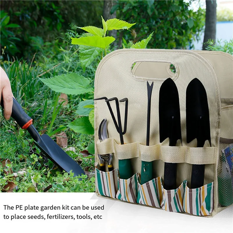 Garden Tool Bag Oxford Fabric Garden Bag For Gardening Tool Kit Portable Multi-Pocket Tools Organizer Storage Bag Easy To Use