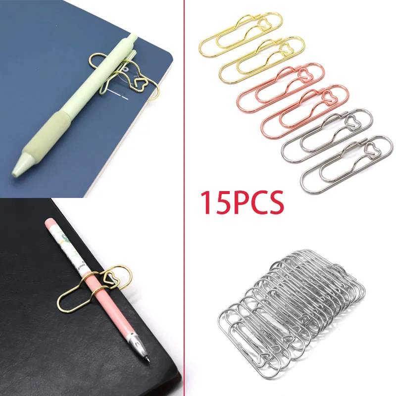 15 قطعة/المجموعة الحب نموذج ورقة كليب المعادن المرجعية صور Flipchart مذكرة تذكرة حامل مكتب مدرسة لوازم مكتبية