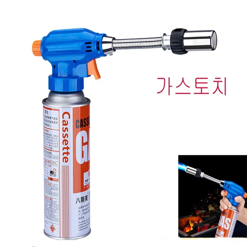 Metal Flame Gas Torch Lighter Portable Tool Gas Burner Flame Torch Flamethrower with Adjustable Hose Gas Welding Equipment