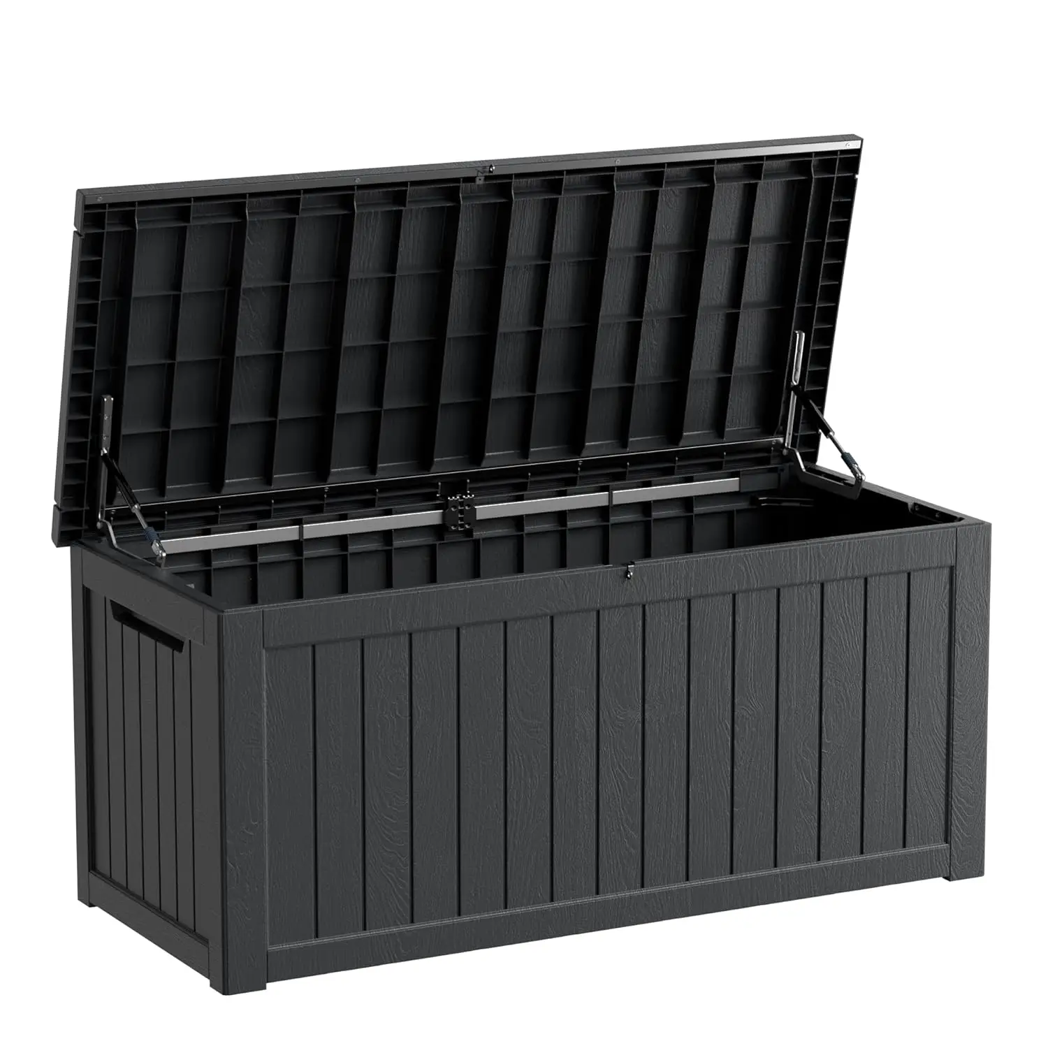 

280 Gallon Resin Large Deck Box, Waterproof Outdoor Storage box for Patio Cushions, Garden Tools, Lockable (Black), Customized
