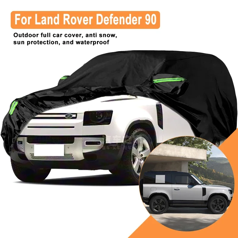 

Full Car Cover for Land Rover Defender 90 Outdoor Windproof Waterproof Dust Resistant Sun UV Protection with Reflective Strips