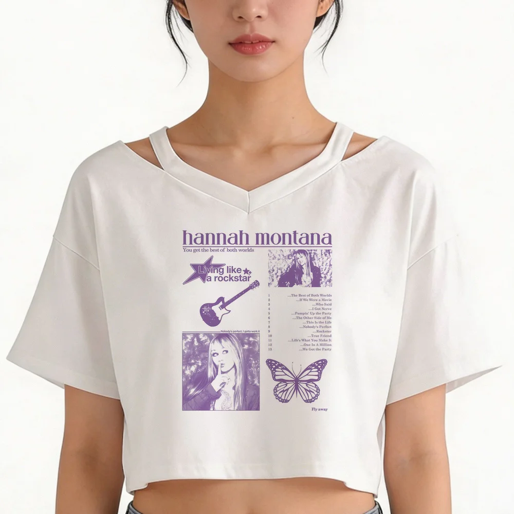 Hannah Montana cropped top girl dollette meme kawaii top tees baddie scene  dollette gothic funny