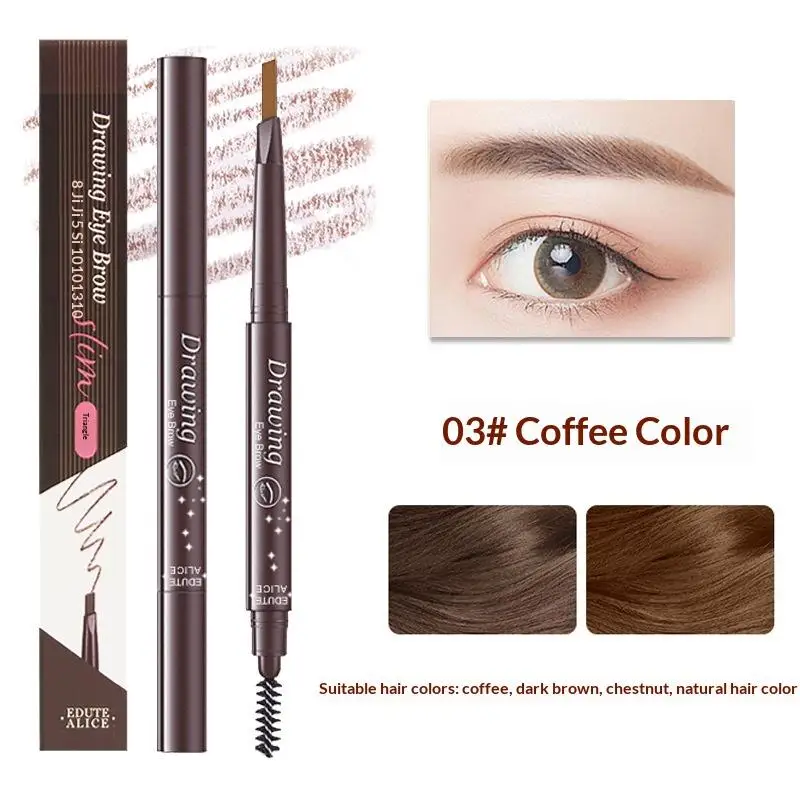1Pcs Doppel Kopf Eyeliner Augenbraue Stift Mit Pinsel Wasserdicht Langlebige Liegen Seidenraupe Unteren Färben Augenbraue Stift Mehrzweck