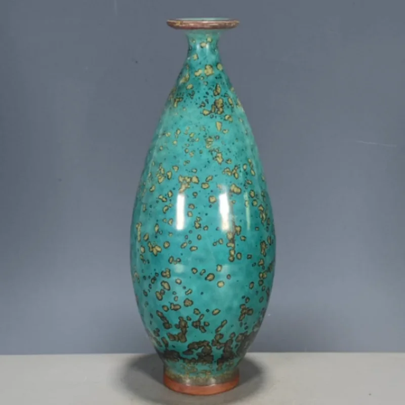 Antique Collection Jun Ware Flambe Yuhuchun Vase - Slender-necked Ceramic Appreciation Bottle, Exquisite Home Tabletop Decor